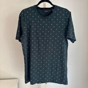 🌿3 for $12: Scotch & Soda Dark Green Geo Print Short Sleeve Tee, Size Medium